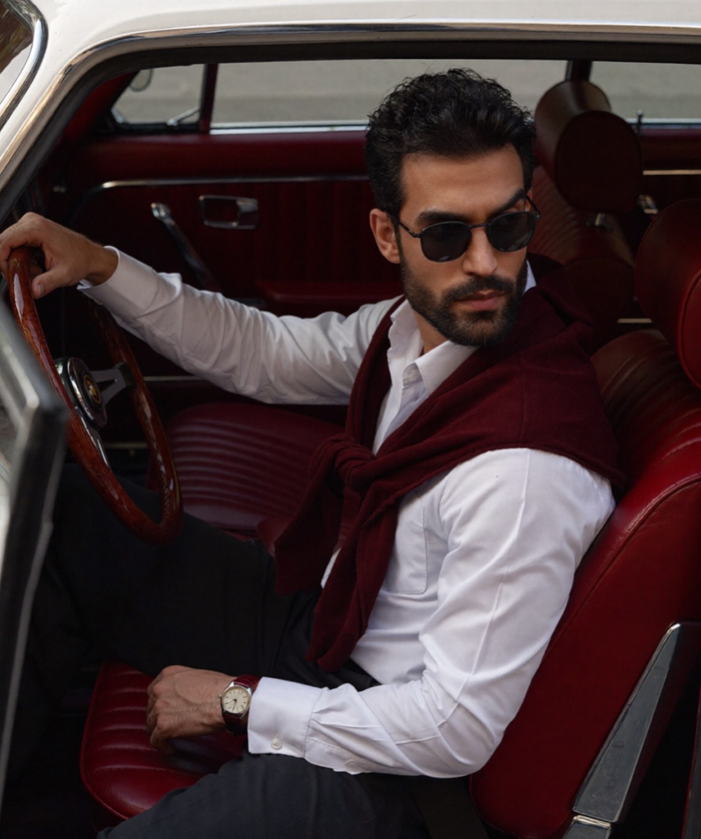 Saman Parham in an automotive editorial portrait